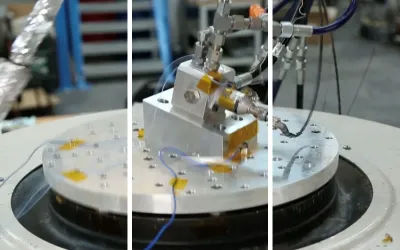 Tryptique de photos illustrant les vibrations