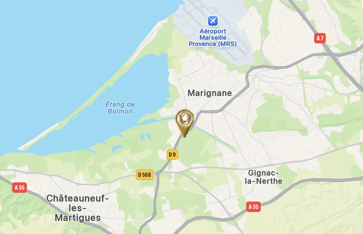 Localisation centre de Marignane