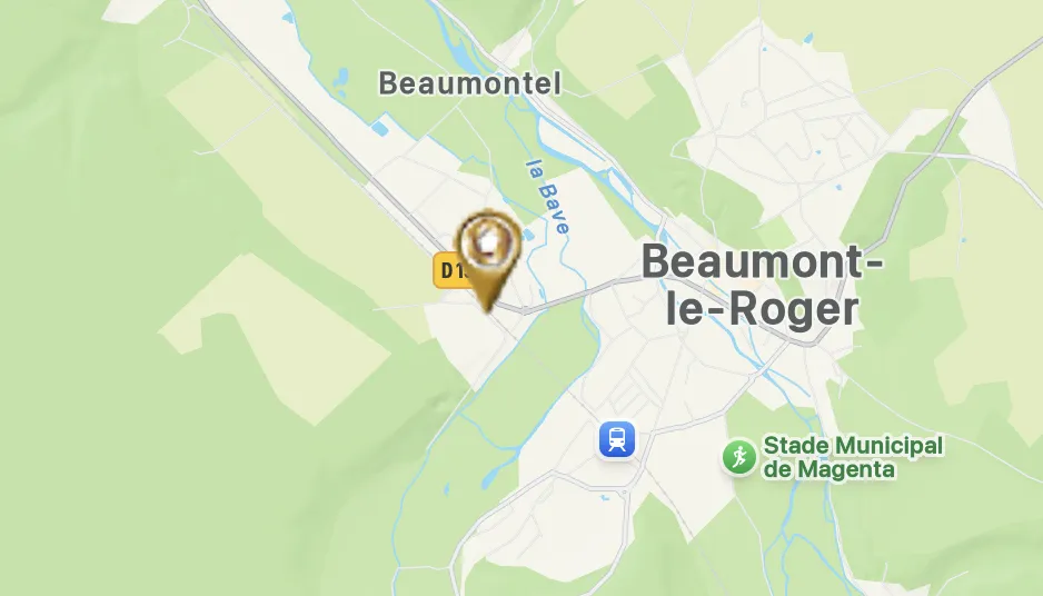 Localisation centre de Beaumont-Le-Roger
