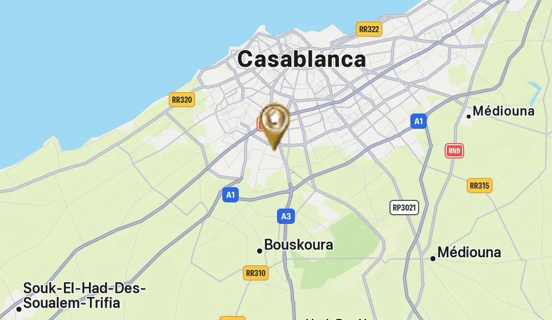 Localisation centre de Maroc