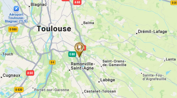 Localisation centre Toulouse