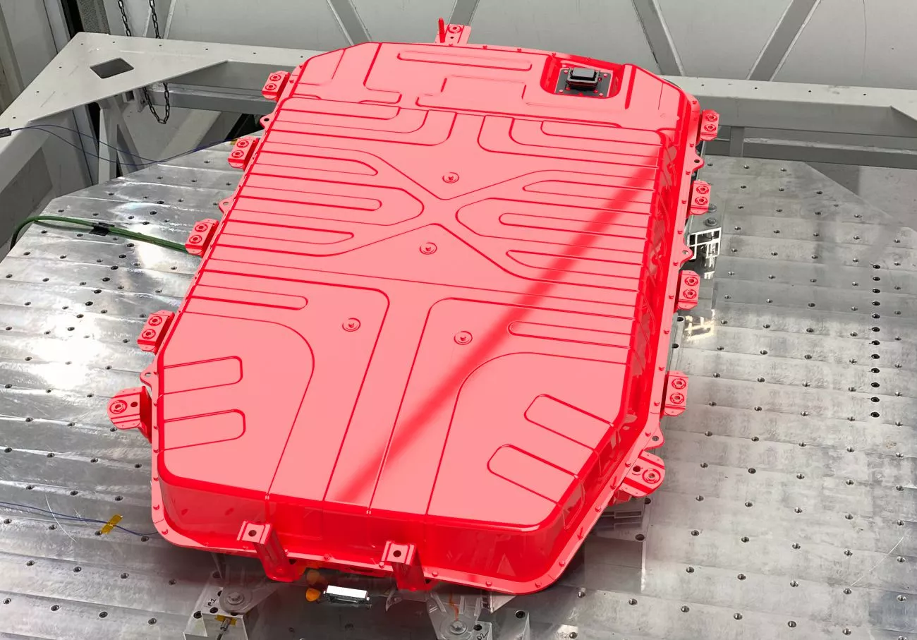 Essais de batteries Une batterie recréée en 3D sur un vibrateur